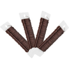 4 piezas de alambre de hierro flexible marrón para flores, 0,35 mm x 50 m