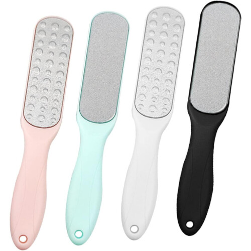 Lot de 4 râpes à callosités double face et lime à pédicure manuelle