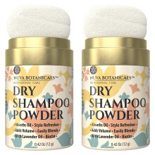 Nuva Botanicals Non Aerosol Dry Shampoo Powder with Biotin - Lavender Extract and Korean Ginseng - Volumizing Travel Size (0.42 oz, 2 Pack) - Gifts fo