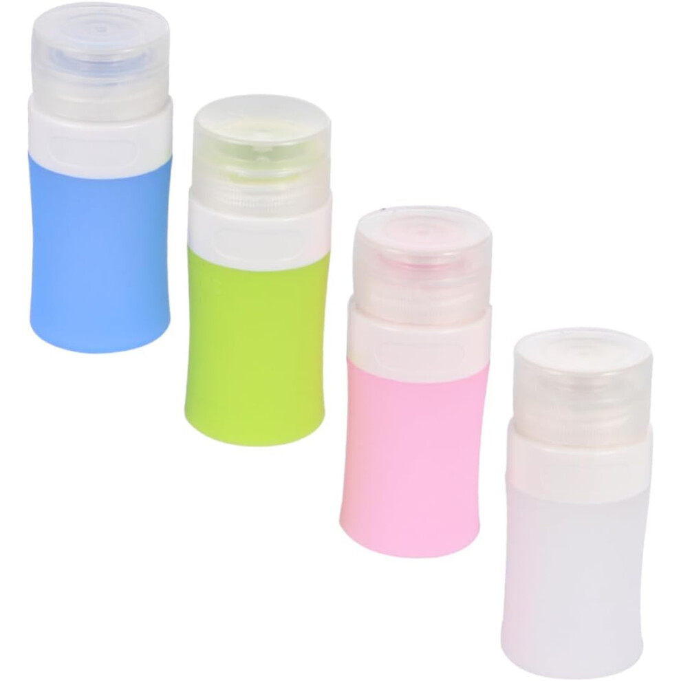 Hkhbjs 4Pcs Silicone Travel Cosmetic Bottle Portable Containers For Lotion For Travel Toiletries And Cosmetics