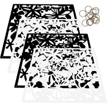 4pcs Simple Home Hanging Screen Divider Made of PVC Hollow Design for Banquet Decoration