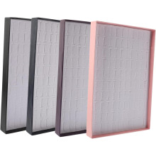 4-teiliges Schmucktablett-Set mit Samt-Baumwollpads und Deckel