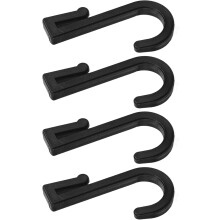 4 kleine J-Haken, Wandhaken aus Kunststoff, vielseitig einsetzbar, modernes, schlankes Design