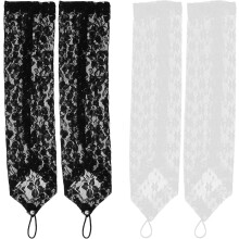 2 paar afneembare kanten mouwen van mesh tule, accessoires voor een trouwjurk of feest voor dames