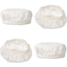 4 coperchi in cotone beige per barattoli di vetro, compatti, per conservare alimenti freschi.