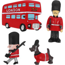 4 Stück magnetische Kühlschrankaufkleber im britischen Stil aus Kunstharz