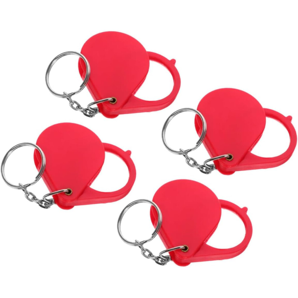Hkhbjs 4Pcs Mini Magnifier Keychain Magnifying Glass Handheld Folding Travel Magnifier For Reading Crafts Coins