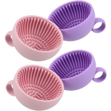 4-teiliges Set Silikon-Make-up-Pinselreinigerbecher, Reinigungsschale für Pinsel und Make-up-Waschschale, Reinigungswerkzeug