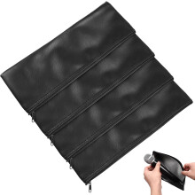 Lot de 4 pochettes de rangement pour microphone en PU, élégantes et portables, protégeant des rayures. Sacoche de transport noire pour microphone.