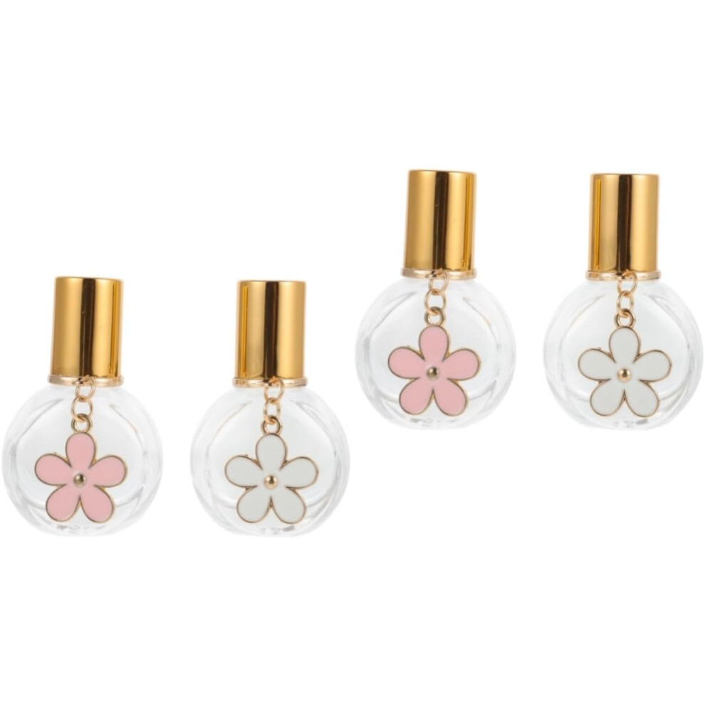 Hkhbjs 4Pcs Refillable Roll Perfume Bottles Glass Diffuser Organizer