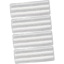 4 Stück gestreifte, wiederverwendbare Moppköpfe für Hartholzböden, selbstklebende Rückseite, Nass- und Trockenmopp-Nachfüllpads aus Mikrofaser