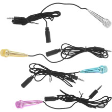 4 micrófonos para teléfono, micrófonos de karaoke, mini micrófonos con conexión plug and play, conexión por cable estable, plástico.