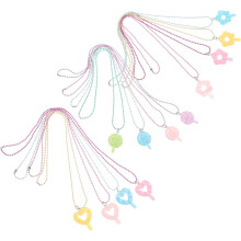 12-teiliges Set Halsketten mit Anhängern in Macaron-Farben und Lollipop-Motiven, leicht, S-Schmuck