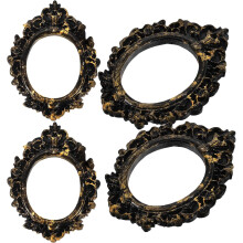 4 Mini-DIY-Bilderrahmen, winzige Fotorahmen in einzigartiger Form, aus Kunstharz, leicht, Vintage-Retro