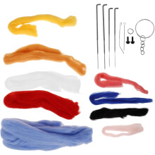 Materiales para manualidades de fieltro DIY, herramientas para manualidades de fieltro con aguja, fieltro de lana, proyectos de costura