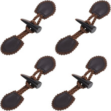4 paires de boutons brandebourg couleur café foncé pour manteaux, boutons de rechange pour vêtements, boucles de pardessus