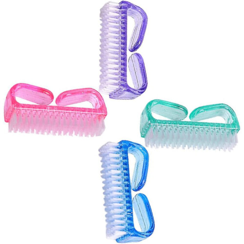 4pcs Flexible Bristles Nail Cleaning Tool Multi-function Brush for Hand Toes Scrubbing