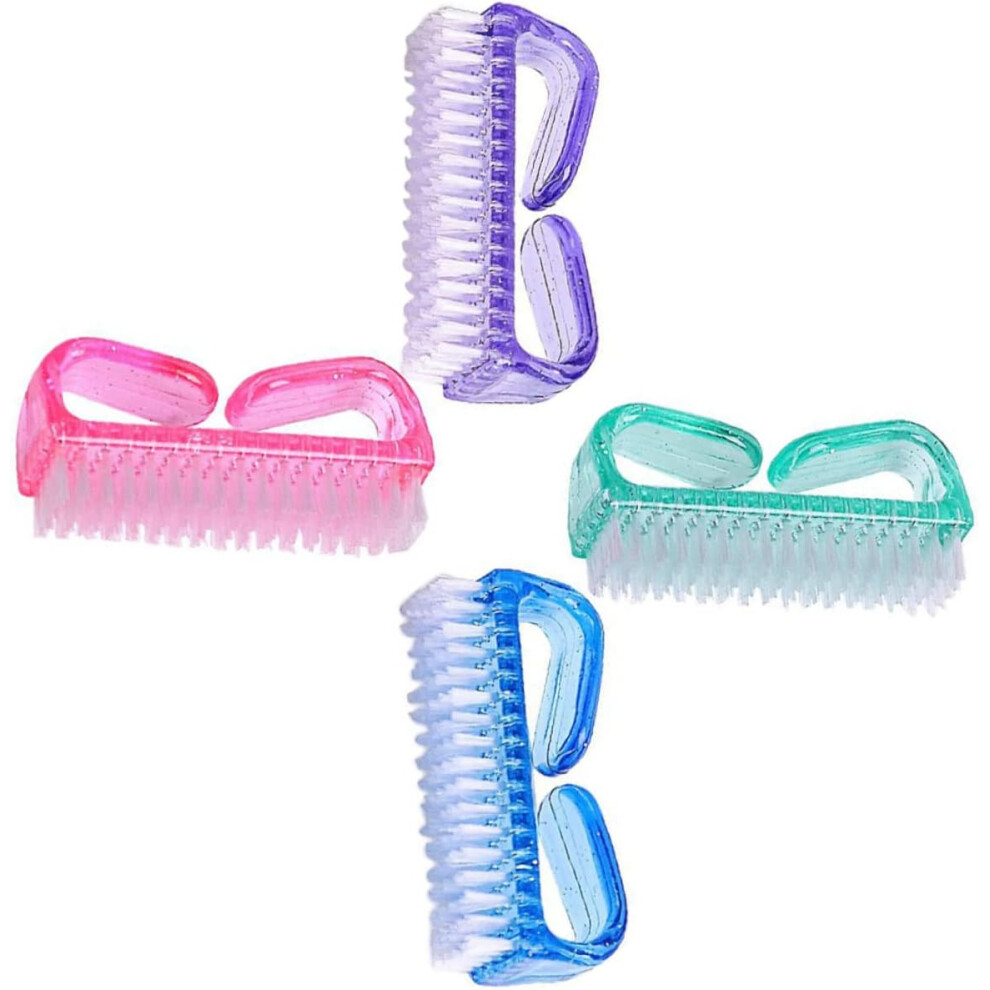 Hkhbjs 4Pcs Flexible Bristles Nail Cleaning Tool Multi-Function Brush For Hand Toes Scrubbing