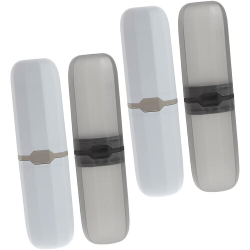 4pcs Portable Toothbrush Holder with Lid Lightweight Plastic Organizer