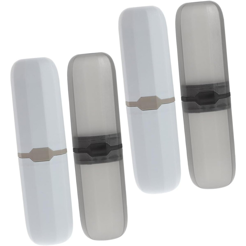 Hkhbjs 4Pcs Portable Toothbrush Holder With Lid Lightweight Plastic Organizer