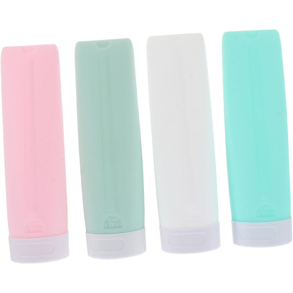 Hkhbjs 4Pcs Silicone Dispensing Bottle Travel Shampoo Lotion Sub-Packing Bottles