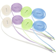 4 Paar leuchtende Ersatzschnürsenkel, flaches Design, strapazierfähiges Polyester (PP), verschiedene Farben