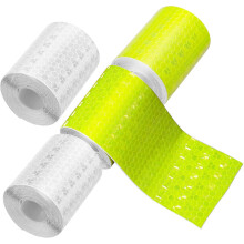 4rolls Reflective Plastic Bag Warning Safety Tape High Visibility Reflective Tape for Night Safety Sticker