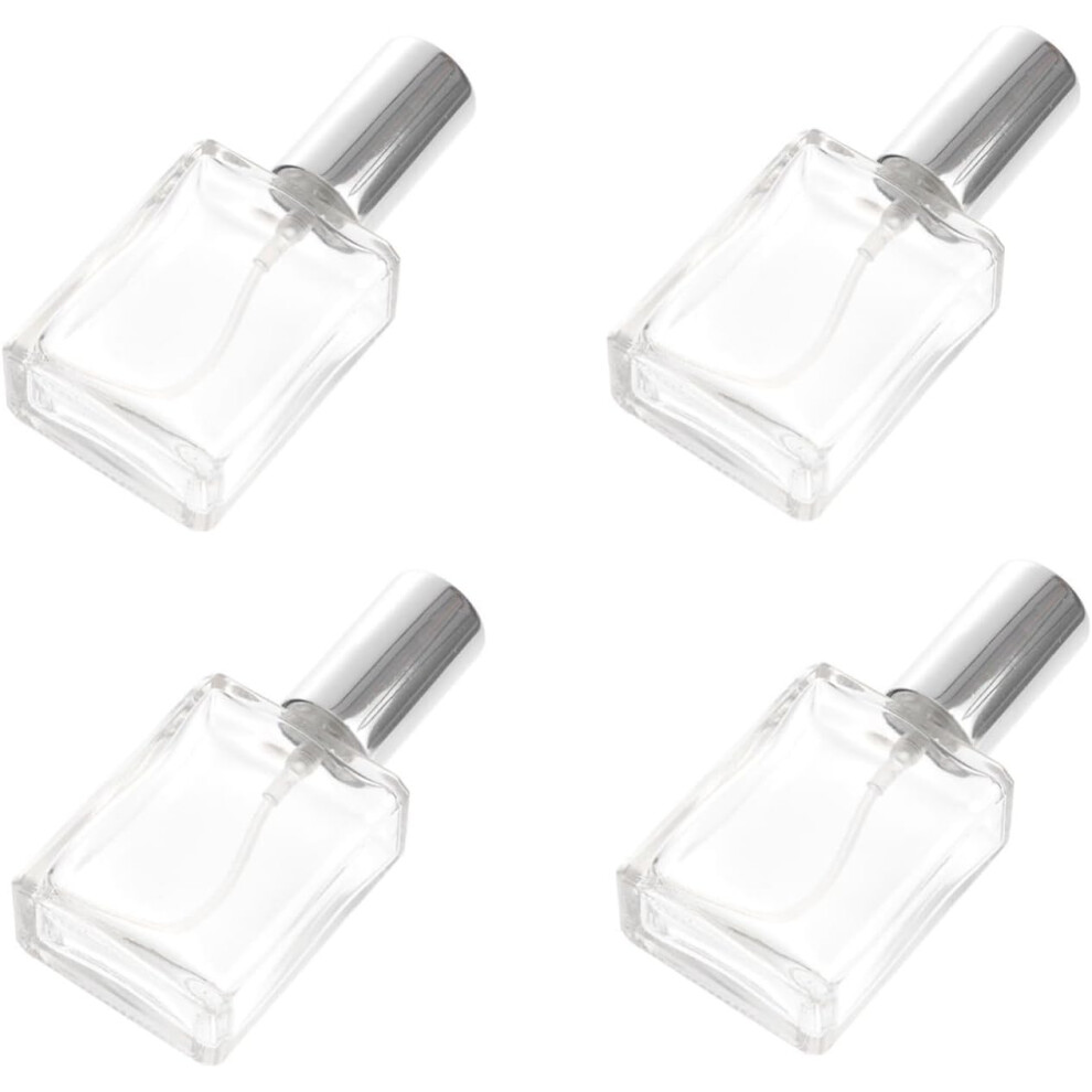 Hkhbjs 4 Pcs 15Ml Square Flat Refillable Spray Bottles With Silver Caps Portable Empty Perfume Atomizer
