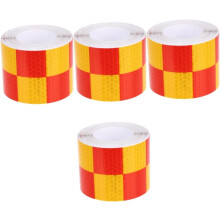 4 Rolls Reflective Warning Tape Self Adhesive Reflective Tape for Vehicle Car Truck Trailer Yellow for Marking Areas