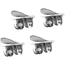4 Stück flache Lenkrollen für Unterbett-Regale, selbstklebend, robust