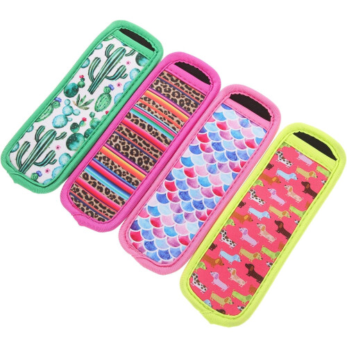 4pcs Holder Sleeves Ice Sticks Sleeve Polyester Nylon Lightweight Keeps Cold