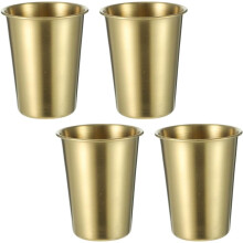 4er-Pack Edelstahl-Trinkbecher, 500 ml (16,9 oz), goldenes, schlichtes Design, sicher und wiederverwendbar.
