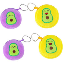 4er-Set Cartoon-Kopfhörer-Taschen, Plüsch-Geldbörsen für Jungen und Mädchen, kleine Aufbewahrungstaschen aus niedlichem Material