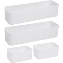 4er-Set Wandaufbewahrungsboxen, Handyhalterung, weißes PP-Material, selbstklebend, zur Organisation