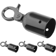28 mm Seilendstopper aus Zinklegierung mit Kordelhaken, 4 Stück schwarze Samt-Seilendkappen