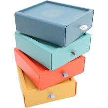 Lot de 4 boîtes de rangement empilables à tiroirs, boîte de rangement multifonctionnelle pour bureau et maison