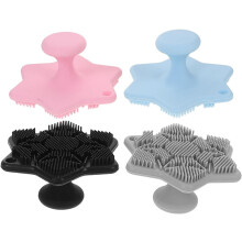 4 cepillos de limpieza facial de silicona con cerdas suaves para exfoliación facial y masaje facial en la ducha.