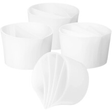 Lot de 4 gobelets mélangeurs en silicone pour résine époxy, pratiques et faciles à utiliser, couleur blanche.