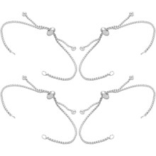 4 Stück verstellbare Armbandverlängerungen mit Schiebemechanismus für DIY-Schmuckherstellung