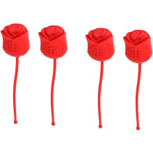 4-teiliges Rosen-Tee-Set mit Tee-Ei, Tiermotiven, originellem Teesieb und Filterzubehör für losen Tee.