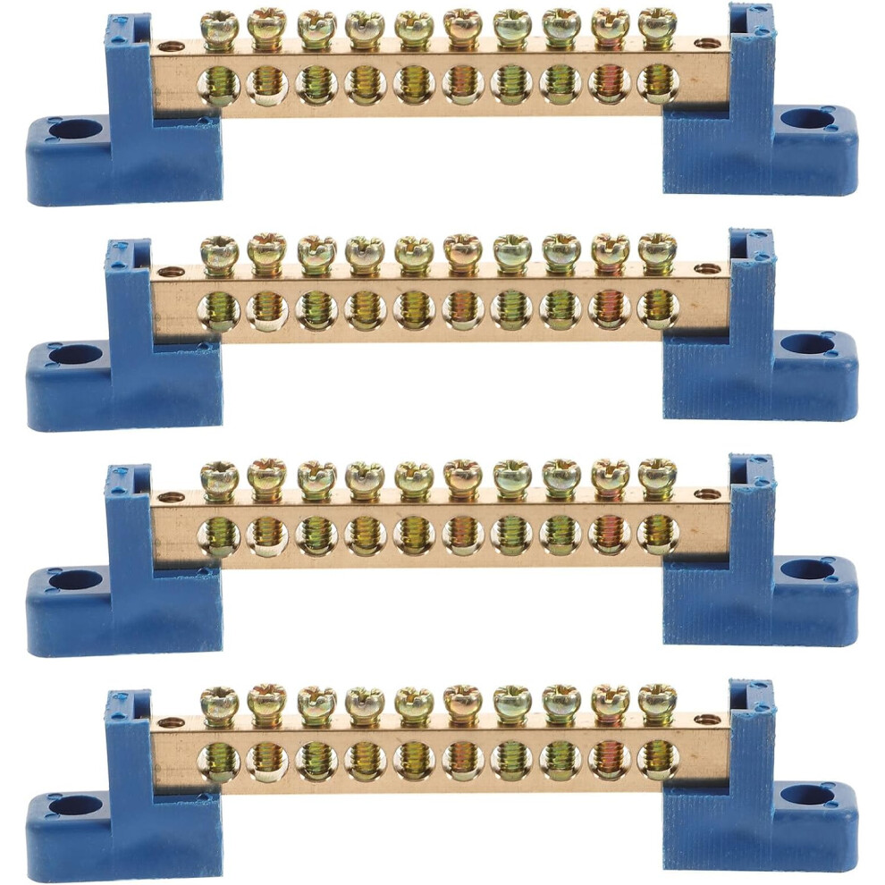 4Pcs Copper Terminal Bus Bar 10-Hole Distribution Box Wiring Terminal Block 5455468333330