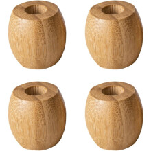 Lot de 4 supports ronds en bambou pour brosses à dents, étagère stable et sèche, porte-brosses à dents pour salle de bain