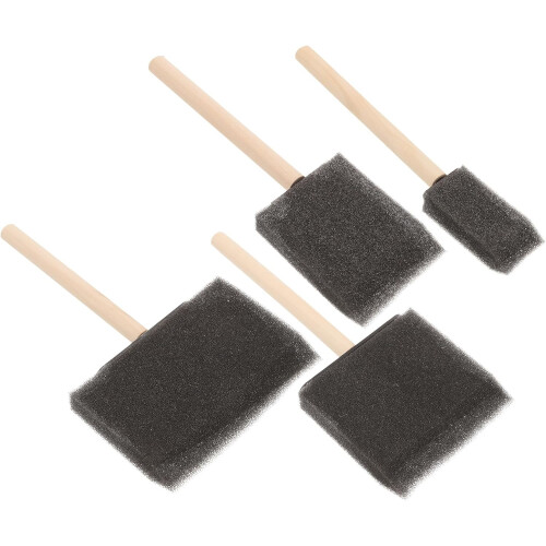 4 polegadas de madeira alça espuma esponja escovas 4pcs conjunto para pintura artesanato e cerâmica
