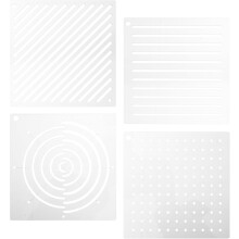 Juego de 4 plantillas acrílicas para acolchado con patrones geométricos y en espiral para bordado a mano y sashiko.