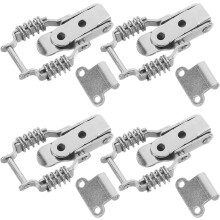 Iron Spring Loaded Toggle Latch Clamps Sturdy Metal Hasps 4pcs Heavy Duty Double Spring Design Versatile Use