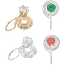 4er-Pack moderne, modische Ohrclips mit Strasssteinen für Damen – ideal für besondere Anlässe (ohne Piercing)