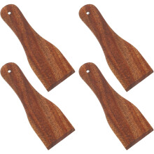 4-teiliges Set aus Holzspateln mit komfortablem Griff zum Backen und Grillen