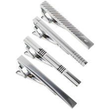 Silver slipsklämma paket platt slipsklämma smal design för årsdag bröllop för pappa make marskalkar smycken accessoarer