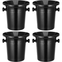 4 stuks spuugbakjes met dubbele handvatten, ronde plastic spuugbakjes voor wijnproeverijen, ijsemmers ter voorkoming van morsen