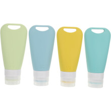 4 wiederbefüllbare Silikon-Reiseflaschen, 90 ml, auslaufsicher, für Lotionen, tragbares Design
